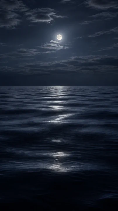 Moonlit ocean artwork from Hamen